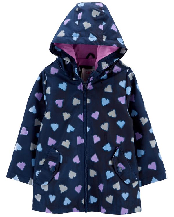 Toddler Heart Color-Changing Rain Jacket