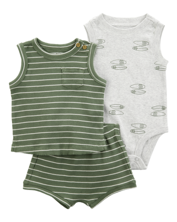 Baby 3-Piece Surfboard Little Short Set, 