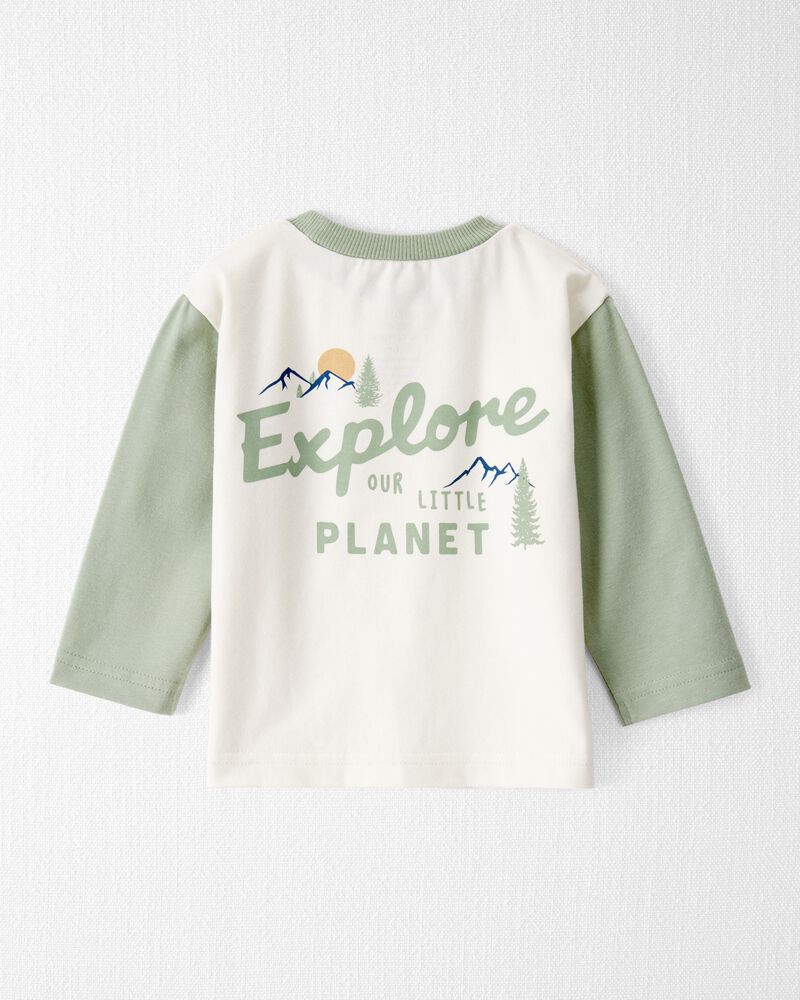Baby Girl Organic Cotton Let's Explore Long-Sleeve Tee, image 2 of 7 slides
