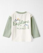 Baby Girl Organic Cotton Let's Explore Long-Sleeve Tee, image 2 of 7 slides