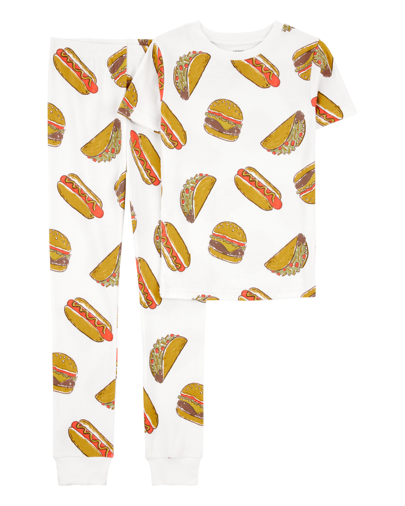 Boys 2-Piece Food Print 100% Snug Fit Cotton Pajamas - Ivory, image 1 of 3 slides