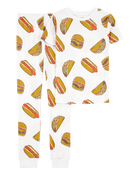 Boys 2-Piece Food Print 100% Snug Fit Cotton Pajamas - Ivory, image 1 of 3 slides