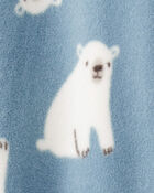Baby Boy Polar Bear Print Loose Fit Long-Sleeve 2-Way Zip 1-Piece Pajamas - Blue, image 3 of 4 slides