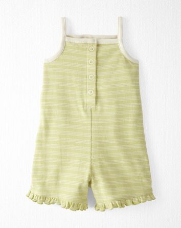 Baby Striped Organic Cotton Rib Romper, 