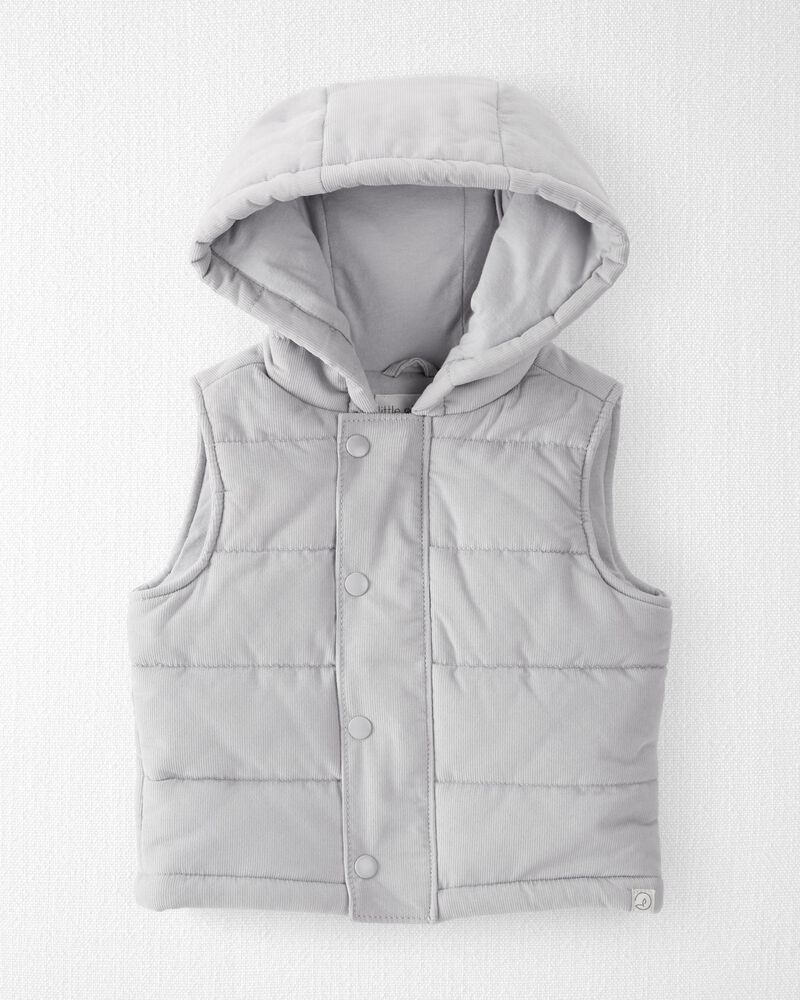 Baby Corduroy Puffer Vest Made with Organic Cotton, image 1 of 3 slides
