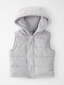 Frosted Grey - Baby Corduroy Puffer Vest Made with Organic Cotton
