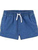 Navy Kid Pull-On Chambray Shorts | carters.com