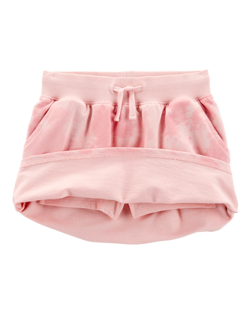 Kid Drawstring Cloud Dye French Terry Skort - Pink, 