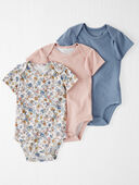 Damask Floral - Baby 3-Pack Organic Cotton Rib Bodysuits