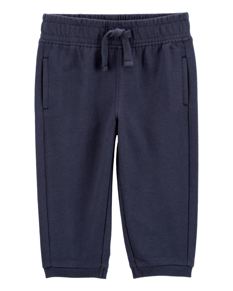 Baby Pull-On French Terry Joggers - Navy, image 1 of 4 slides