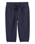 Baby Pull-On French Terry Joggers - Navy, image 1 of 4 slides