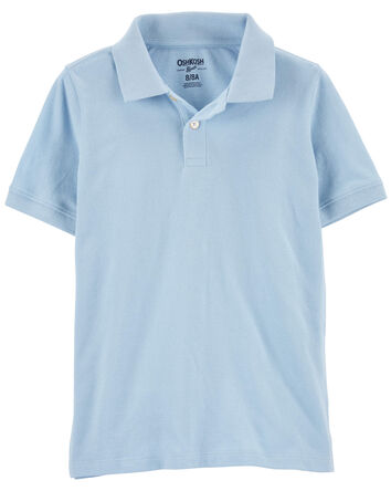 Kid Light Blue Piqué Polo Shirt, 