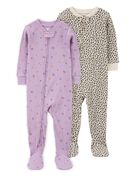 Toddler 2-Pack Thermal 1-Piece Footie Pajamas, image 1 of 5 slides