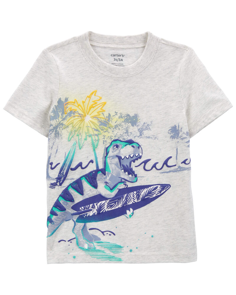 Toddler Dinosaur Surfing Jersey Tee, image 1 of 3 slides