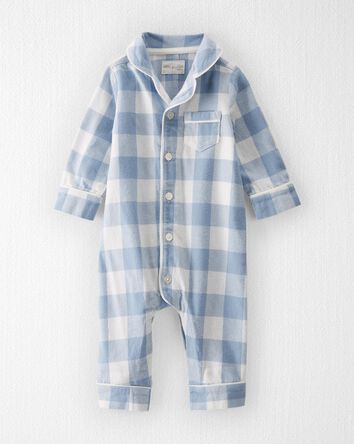 Baby 1-Piece Organic Cotton Coat Style Pajamas, 