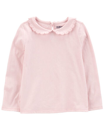 Toddler Scalloped Peter Pan Embroidered Top, 