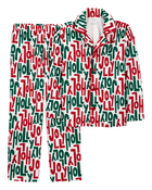 Kid 2-Piece Holly Jolly Fleece Coat Style Pajamas, image 1 of 3 slides