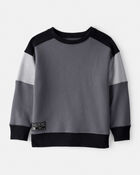 Boys Color-Block Pullover Sweatshirt - Black, image 1 of 3 slides