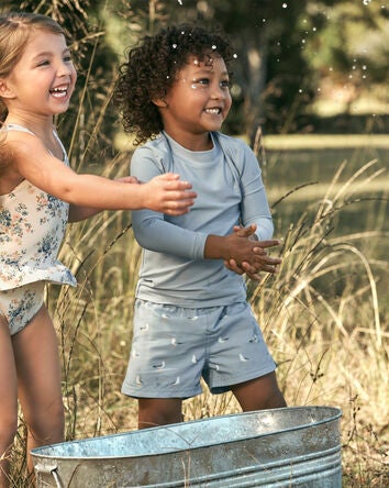 Toddler Recycled Seagull-Print Swim Trunks, 