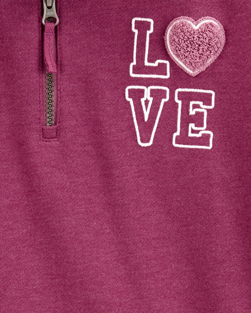 Kid Love Heart Sweatshirt Dress, image 3 of 4 slides