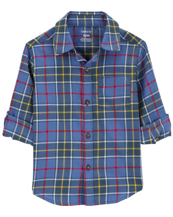 Plaid Button-Front Shirt, 