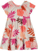 Multi - Toddler Tropical Crinkle Jersey Dress