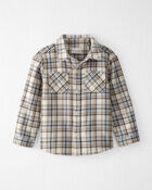 Toddler Organic Cotton Herringbone Button-Front Shirt in Plaid, image 1 of 4 slides