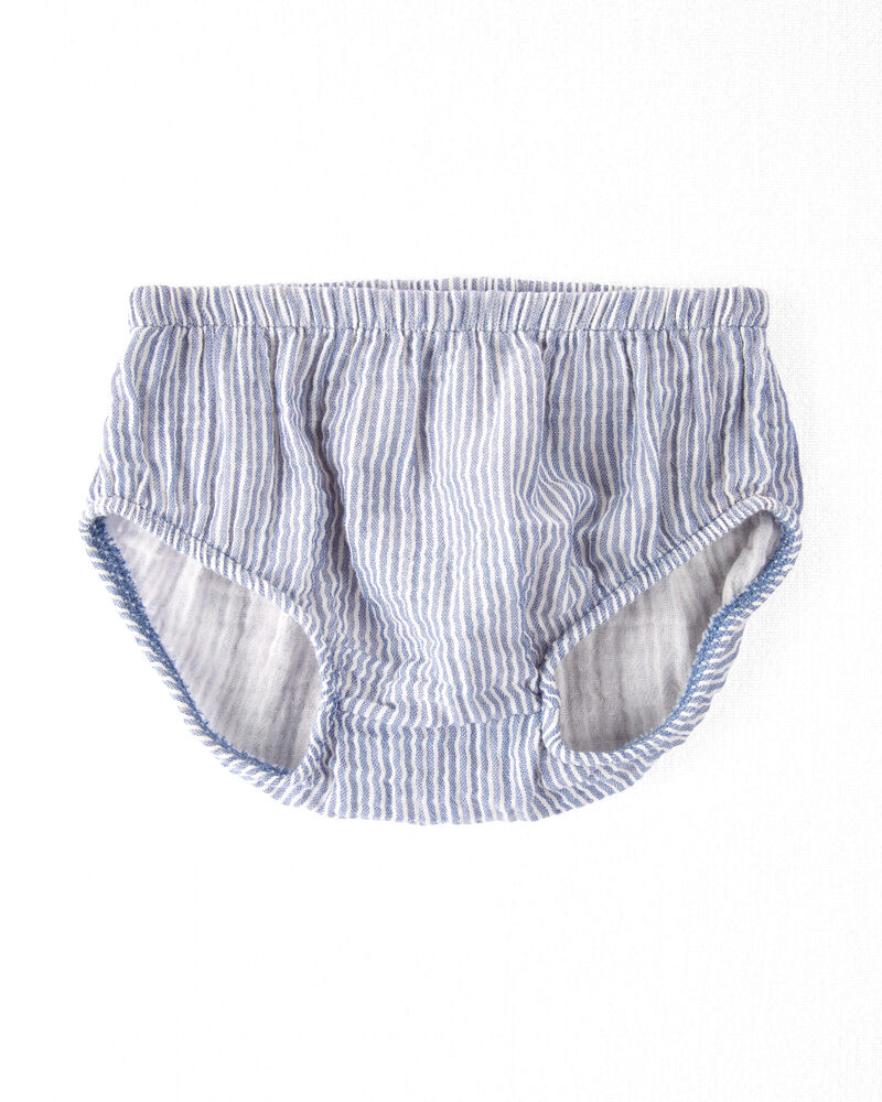 Baby Organic Cotton Striped Button-Front Dress, image 3 of 6 slides