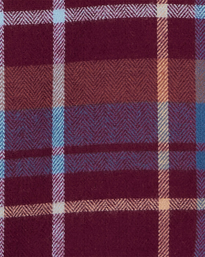Kid Plaid Cotton Long-Sleeve Button-Down Shirt - Plaid, image 2 of 4 slides