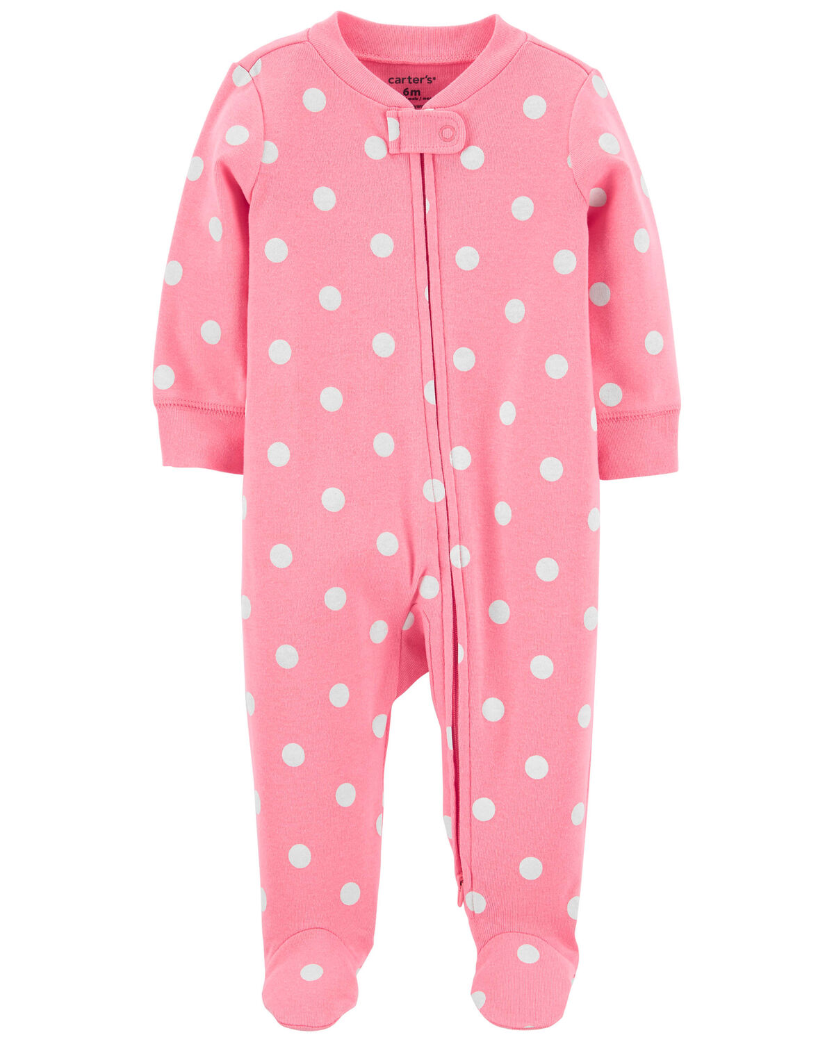 Pink Baby 1Piece Pink Polka Dot Sleep & Play Pajamas