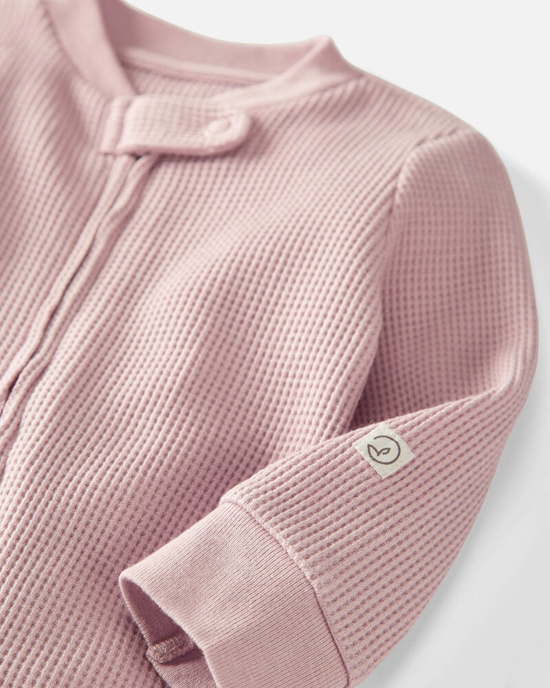 Baby Organic Cotton Waffle Knit Sleep & Play Pajamas, image 3 of 4 slides