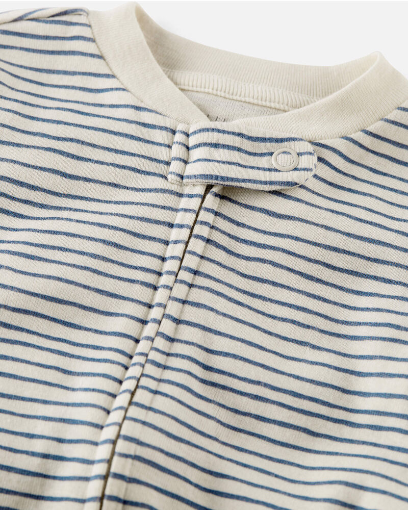 Organic Cotton Sleep & Play Pajamas in Stripes, image 2 of 4 slides