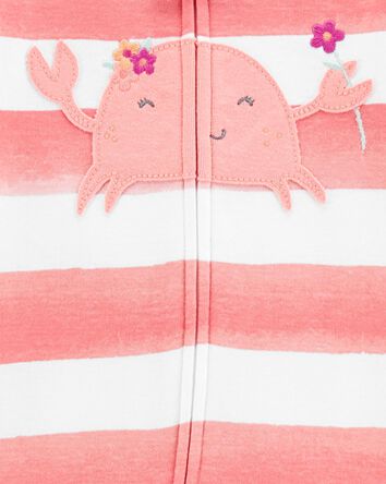 Baby 1-Piece Crab 100% Snug Fit Cotton Footie Pajamas, 