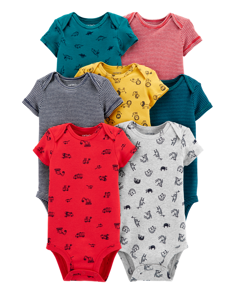 Baby 7-Pack Animal Original Bodysuits, image 1 of 6 slides