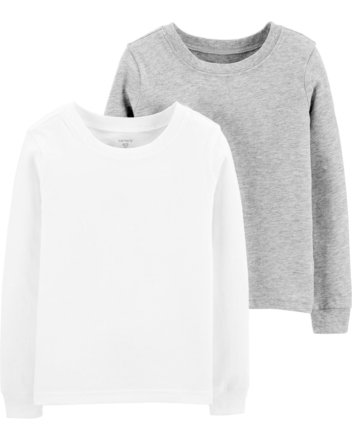 White/Heather 2-Pack Long-Sleeve Undershirts | oshkosh.com