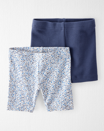 Toddler 2-Pack Organic Cotton Ribbed Pedal  Shorts, 