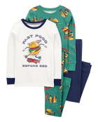 Kid 4-Piece Fast Food Before Bed 100% Snug Fit Cotton Pajamas, image 1 of 4 slides