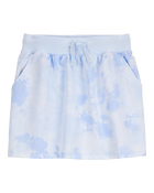 Kid Drawstring Cloud Dye French Terry Skort - Blue, image 1 of 4 slides