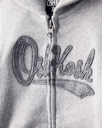 Toddler Boy OshKosh Fleece Logo Zip Jacket - Grey, 