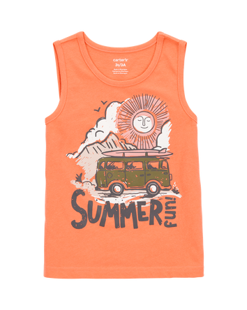 Toddler Summer Graphic Tank - Orange, 