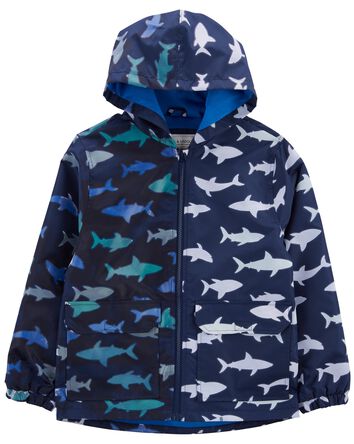 Kid Shark Color-Changing Rain Jacket, 