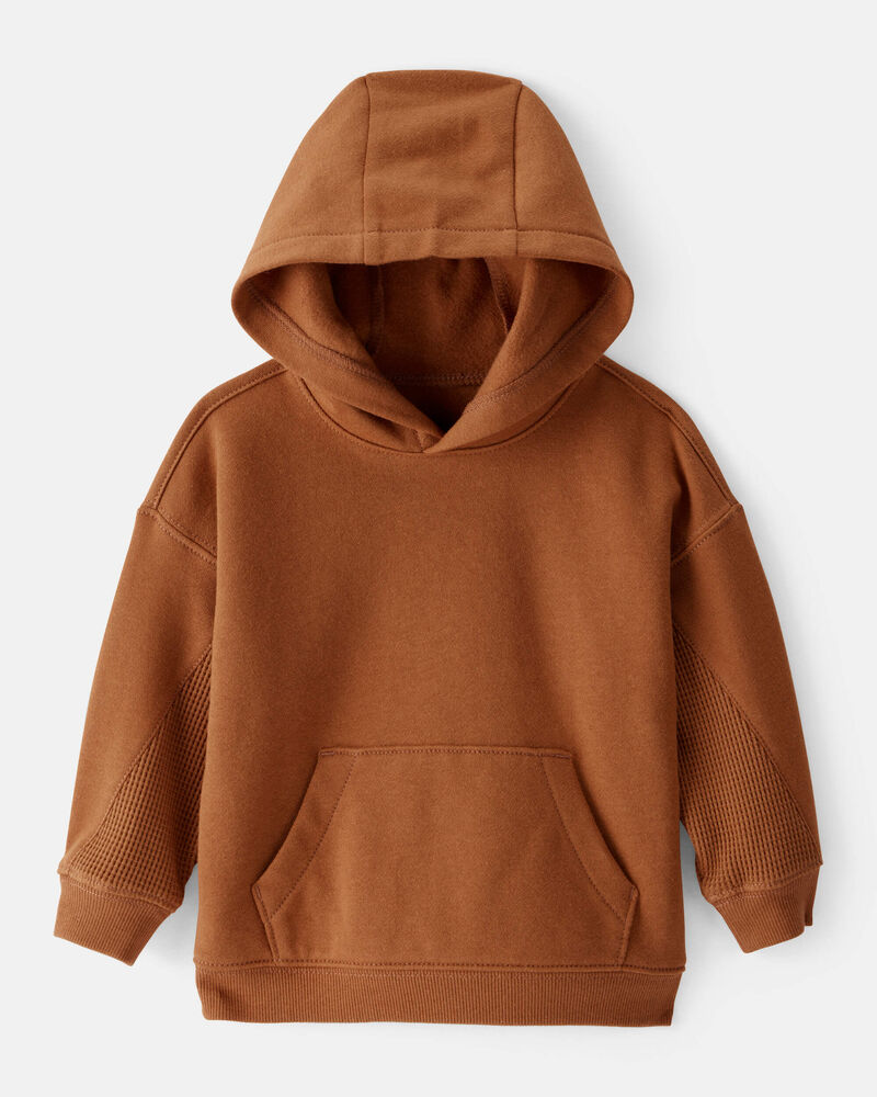 Baby Boy Solid Fleece Long-Sleeve Hoodie - Brown, image 1 of 3 slides