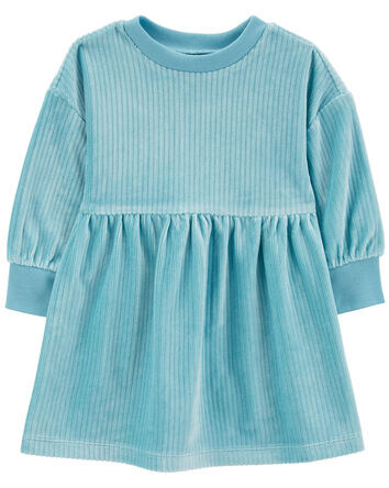 Baby Long-Sleeve Velour Dress, 