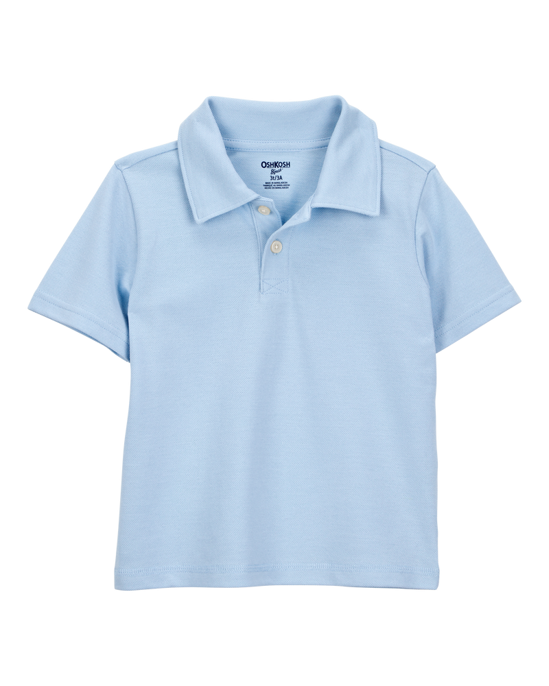 Toddler 2-Pack Pique Uniform Polo Shirts - Blue, image 2 of 3 slides