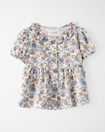 Baby Organic Cotton Floral Print Woven Top, 