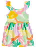 Multi - Toddler Abstract Print Cotton Romper