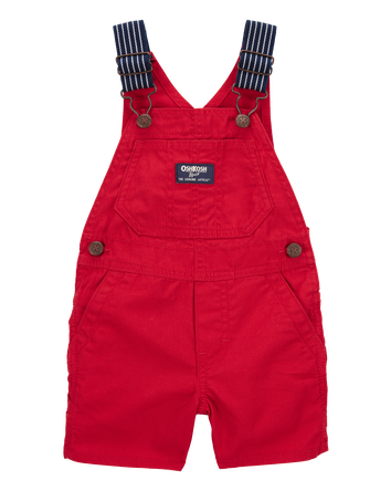 Baby Woven Shortalls - Red, 