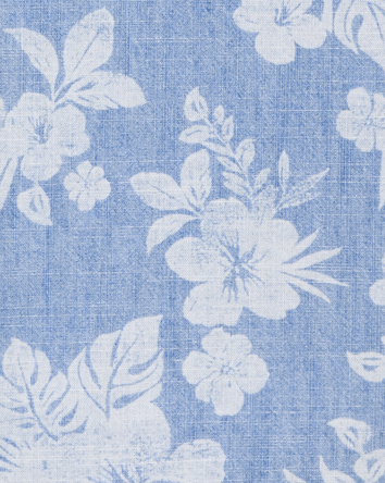 Kid Tropical Print Button-Front Shirt - Blue, 