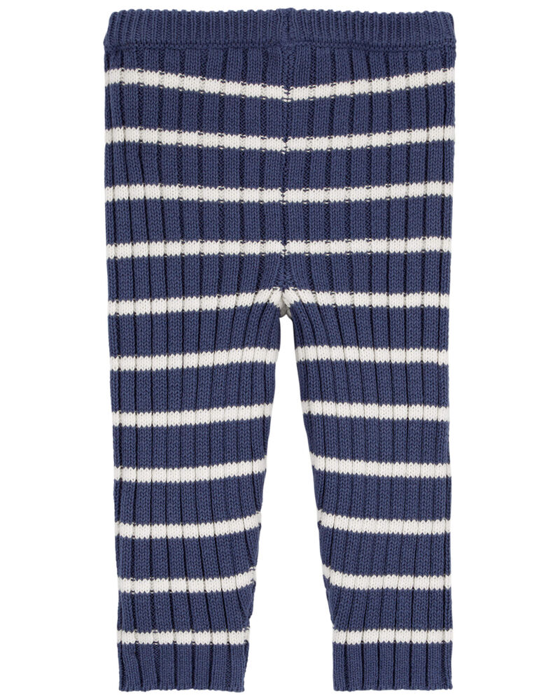 Baby Striped Ribbed Sweater Knit Pants, image 2 of 4 slides
