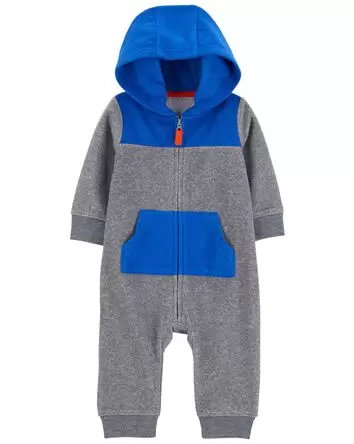 Baby Hooded Fleece Jumpsuit, 